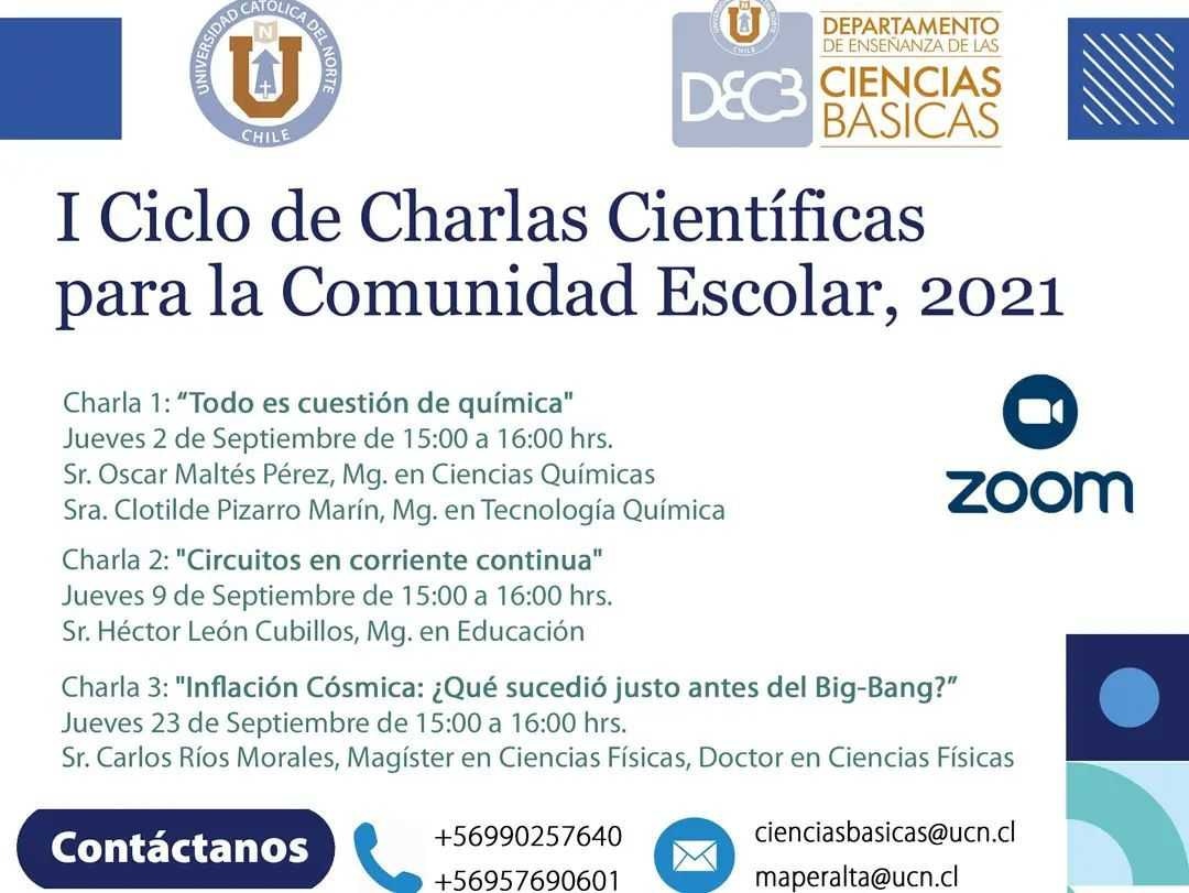 I Ciclo de Charlas Científicas para la Comunidad Escolar 2021